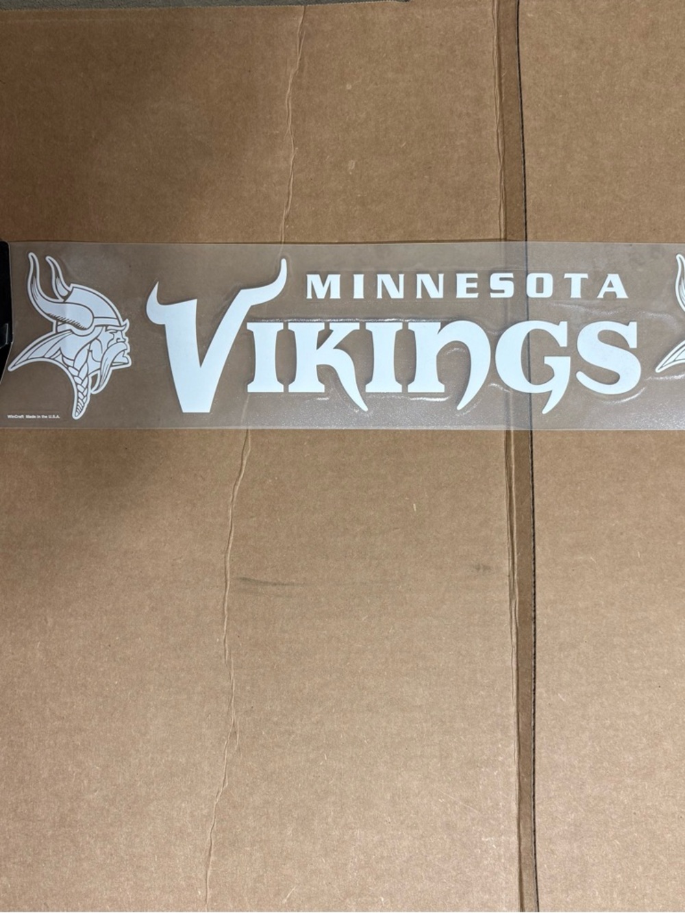 Minnesota Vikings Wincraft NFL Die-Cut Decal Window Sticker White 17” X 4” New